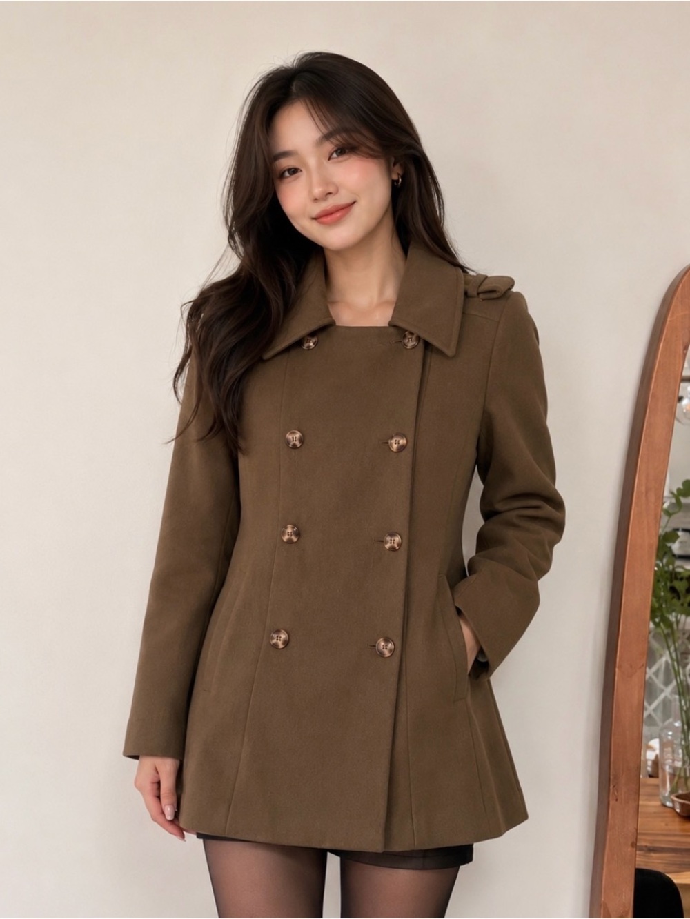 ALYSI Double-Breasted Trench Coat